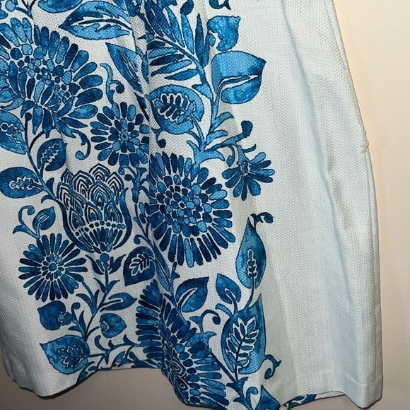 Just…Taylor NWT Halter Dress Pop Hopsak Medallion Leaf Blue Cotton Size 10 - Picture 2 of 14